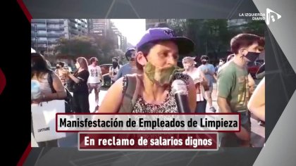 Trabajadoras de limpieza se movilizaron por salario digno - YouTube