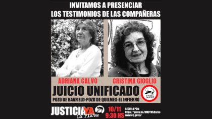 Juicio unificado: este martes se escucharán las voces de Adriana Calvo y María Cristina Gioglio 