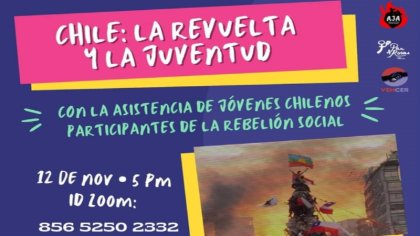 Este jueves asiste al conversatorio en línea “Chile: la juventud y la revuelta”