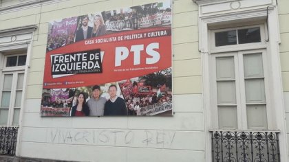 Pintadas antiderechos en la sede del PTS-Frente de Izquierda en Jujuy