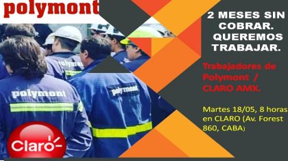 Trabajadores tercerizados de Polymont-Claro convocan jornada de lucha 