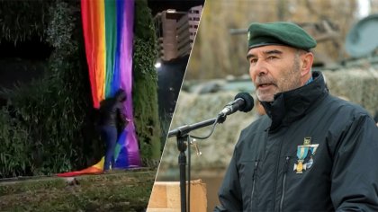 Militantes de Gómez Centurión rompieron la bandera del orgullo en el Obelisco