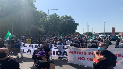 Importante movilización en Madrid en contra del cierre de Airbus Puerto Real