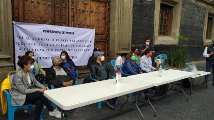 Conferencia de prensa de docentes, trabajadores de la educación y estudiantes