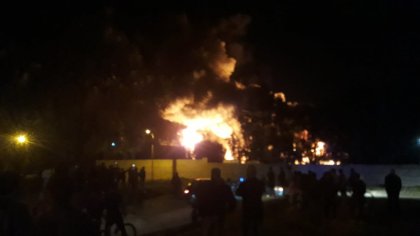 Explosión e incendio en fábrica de San Luis