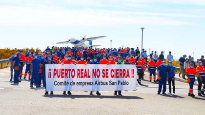 Los trabajadores de Airbus Puerto Real retoman las protestas