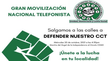 Hoy se movilizan telefonistas en defensa de su CCT