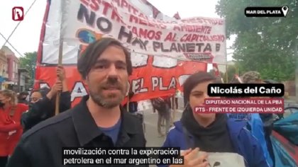 #MarSinPetroleras | Nicolás del Caño y Caye Cacciabue en MDQ - YouTube