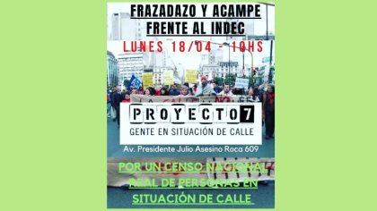 Frazadazo y acampe frente al INDEC por un censo “real” de personas en situación de calle