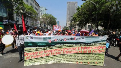 Sindicatos y trabajadores precarizados tomaron las calles de México este Primero de Mayo