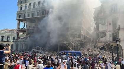 Explosión y colapso de un edificio en La Habana