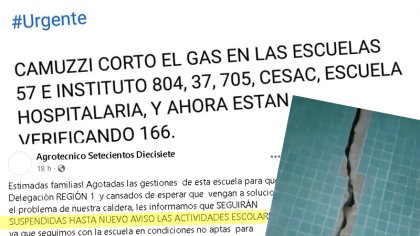 Chubut: Escuelas sin clases por falta de gas y agua