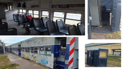 FF.CC. Roca: ferroviarios tercerizados de MCM "descansan" en un vagón abandonado