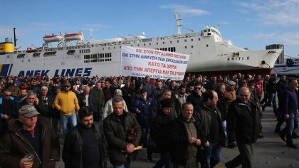 Huelga de marineros contra la reducción de pensiones 