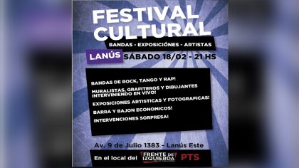 Festival cultural contra el ajuste, la represión y la impunidad