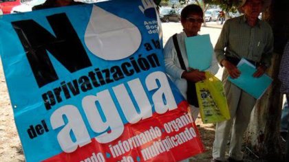 Manifestaciones contra la privatización del agua en Puebla 