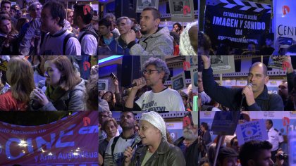 Manifestación en la apertura del BAFICI contra el ajuste al cine - YouTube