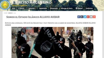 Hackearon la web del Ejército Argentino y difundieron supuestas amenazas de ISIS