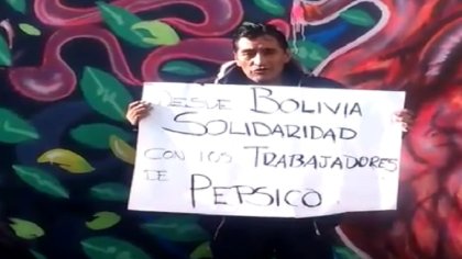 Solidaridad del sindicato de Aseo Urbano de Bolivia con la lucha de los trabajadores de PepsiCo