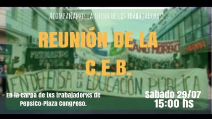  Reunión de la Coordinadora de Estudiantes de Base en la carpa de los trabajadores