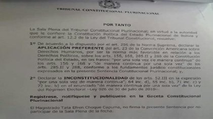 Tribunal Constitucional habilita que Evo Morales se presente a cuarto mandato