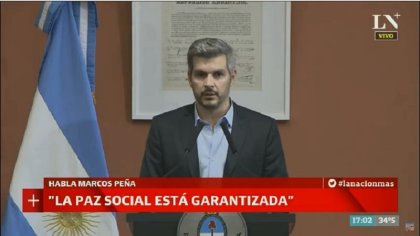 Marcos Peña justificó la represión y abrió la puerta a una negociación