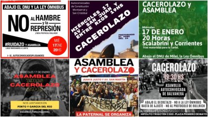 Nuevo miércoles de asambleas y cacerolazos en CABA