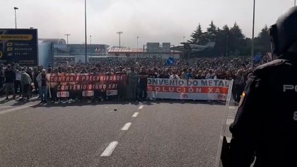 Vigo: miles de trabajadores del metal bloquean accesos al recinto ferial, aeropuerto y la ITV exigiendo aumentos salariales según el IPC