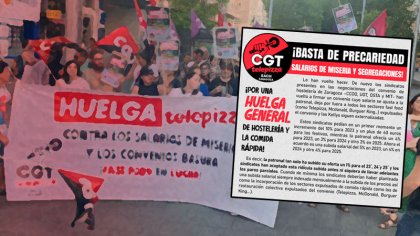 CGT Telepizza en Zaragoza exige a los sindicatos una huelga general en hostelería y fast food