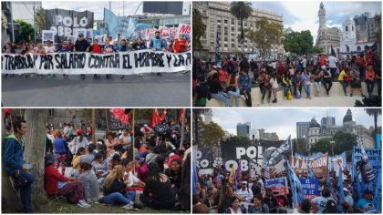 La Marcha Federal piquetera llegó a Plaza de Mayo acto y comenzó vigilia hacia la jornada unitaria