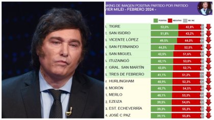 Cae la popularidad de Milei en el Conurbano: solo tiene imagen positiva en 3 de 24 municipios 