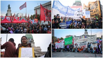 Concentración frente a Congreso contra la Ley Bases