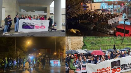 Fuerte jornada de huelga general feminista en el País Vasco