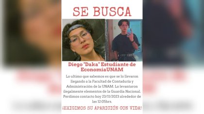 Denuncian desaparición de estudiante de la Facultad de Economía de la UNAM 