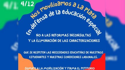 Educación especial se moviliza contra el ajuste y las reformas inconsultas en PBA