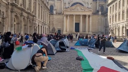 Protesta en apoyo a Palestina se extiende a La Sorbona en París y es reprimida por la Policía