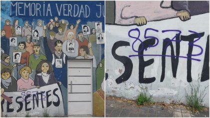 Vandalizan mural en homenaje a los estudiantes desaparecidos en el ISFD39 de Vicente López