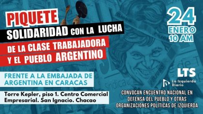 Este #24Ene en Venezuela nos solidarizamos con los trabajadores y el pueblo argentino en el paro general