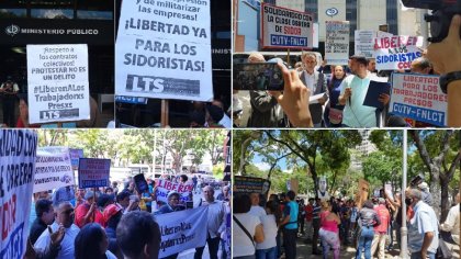 Se realizó plantón ante el Ministerio Público exigiendo libertad de los obreros sidoristas presos por luchar