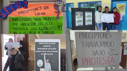 Preceptores de secundario y terciario siguen en lucha