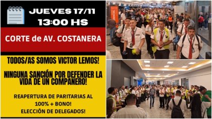 GPS: Corte en Aeroparque contra suspensiones por defender un compañero despedido injustamente