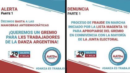 Sindicato de la danza: denuncian intento de fraude electoral