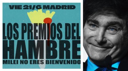 La derecha española premia a Javier Milei y argentinos residentes en Madrid repudian su visita