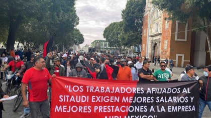 Marcha de la UNT en apoyo a la huelga de los trabajadores de Audi