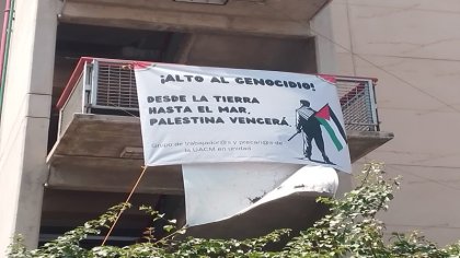 Trabajadores basificados y docentes precarizados de la UACM con Palestina