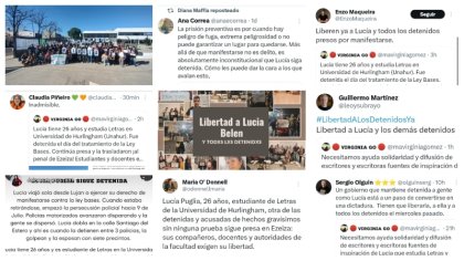 Escritores y escritoras por la libertad de la estudiante de Letras detenida