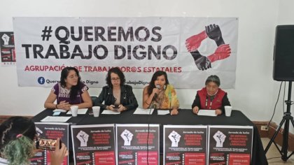 Trabajadoras estatales exigen derechos laborales y reinstalación