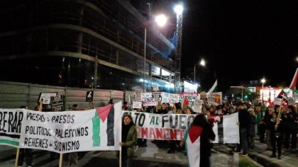 Protesta frente a la embajada del Estado de Israel en Montevideo