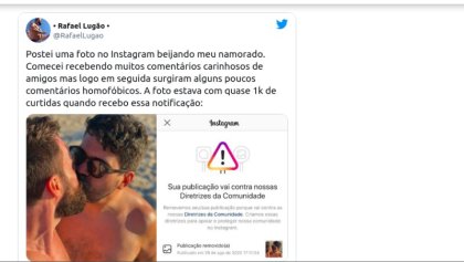 Instagram censura una foto de dos hombres besándose en Brasil