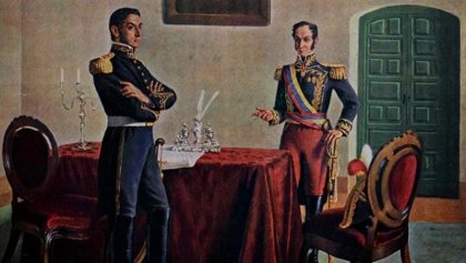 El encuentro de San Martín y Bolívar en Guayaquil